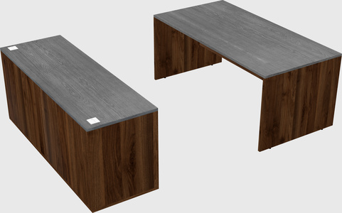 Parallel desk with credenza