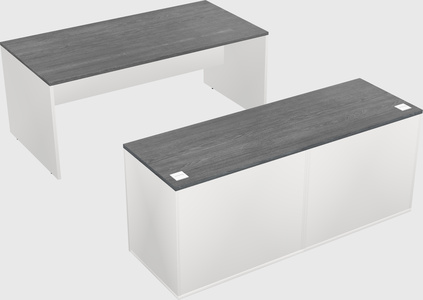 Parallel desk with credenza