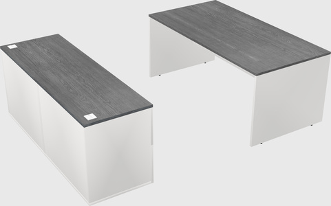 Parallel desk with credenza