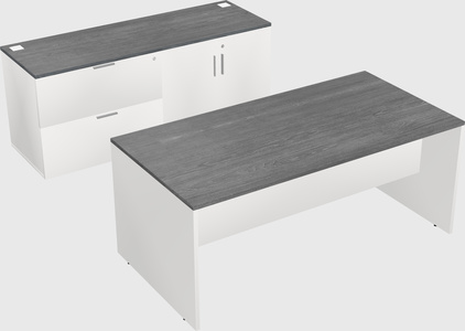 Parallel Desk With Credenza