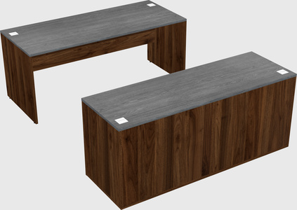 Parallel desk with credenza