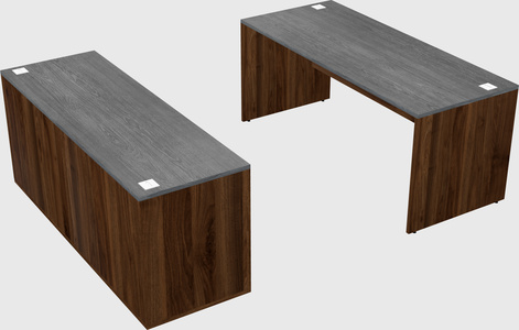 Parallel desk with credenza