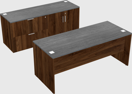 Parallel Desk With Credenza