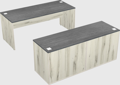 Parallel desk with credenza