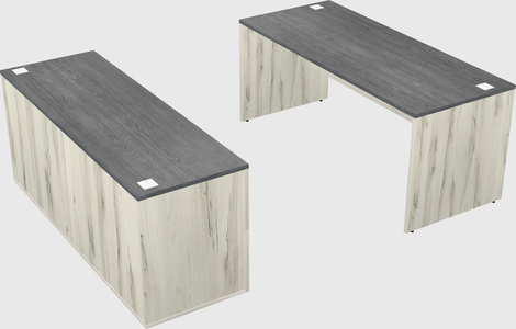 Parallel desk with credenza