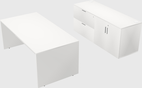 Parallel desk with credenza