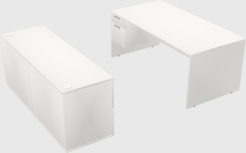 Parallel desk with credenza