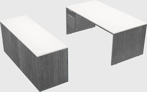 Parallel desk with credenza
