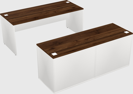 Parallel desk with credenza