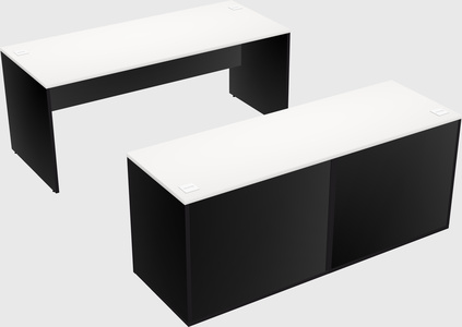 Parallel desk with credenza
