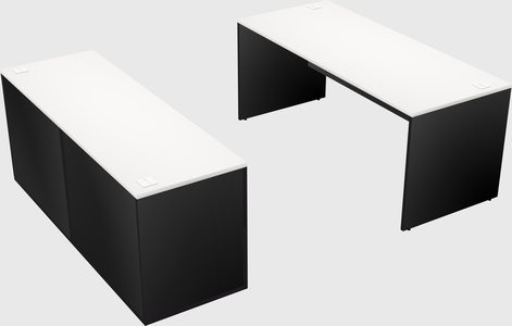 Parallel desk with credenza
