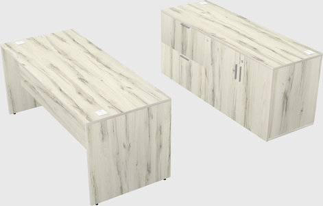 Parallel desk with credenza