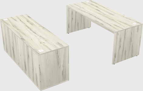 Parallel desk with credenza