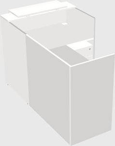 L-shaped modular reception