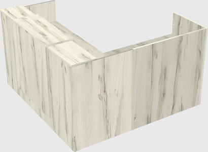L-shaped modular reception