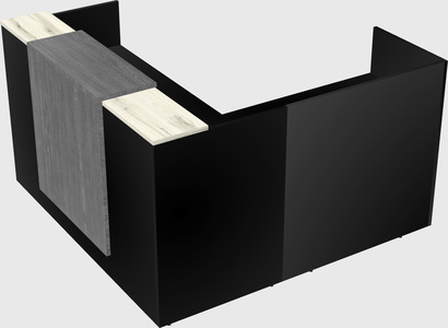 L-shaped modular reception