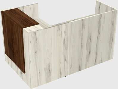 L-shaped modular reception
