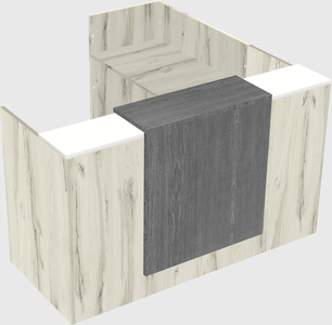 L-shaped modular reception