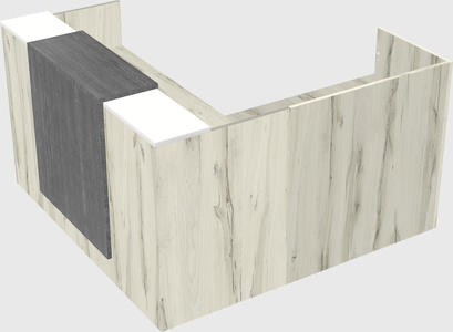 L-shaped modular reception