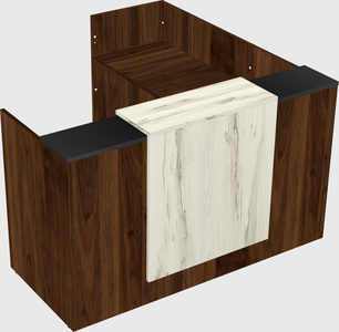 L-shaped modular reception
