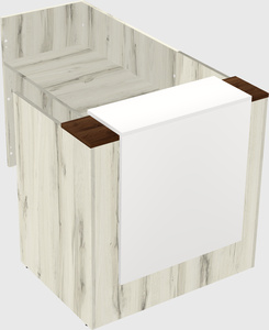 L-shaped modular reception