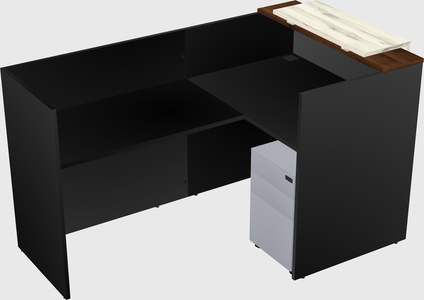 L-shaped modular reception