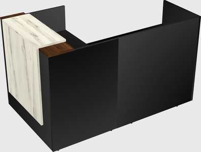 L-shaped modular reception