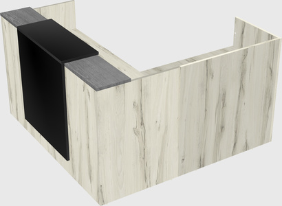 L-shaped modular reception