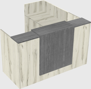 L-shaped modular reception