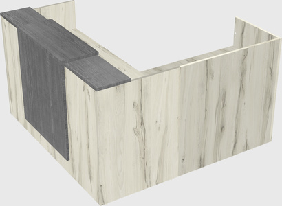 L-shaped modular reception