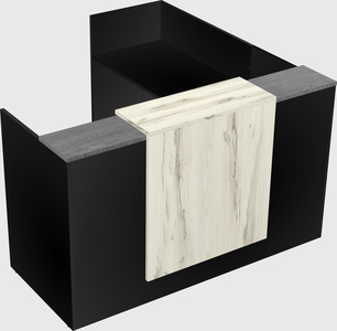 L-shaped modular reception