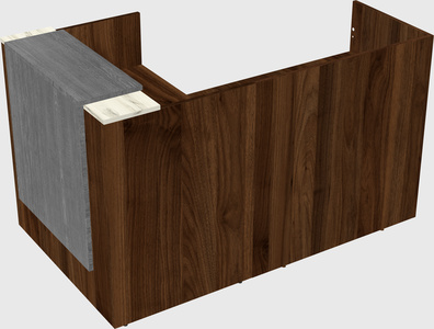 L-shaped modular reception