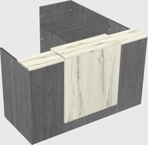 L-shaped modular reception
