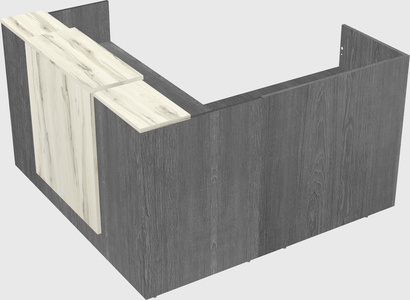 L-shaped modular reception
