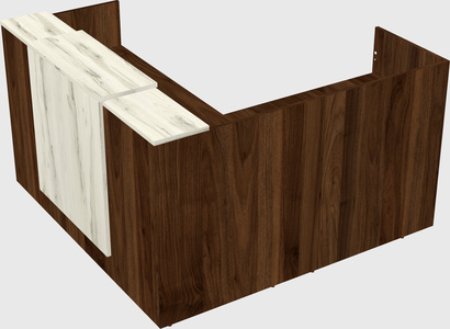 L-shaped modular reception