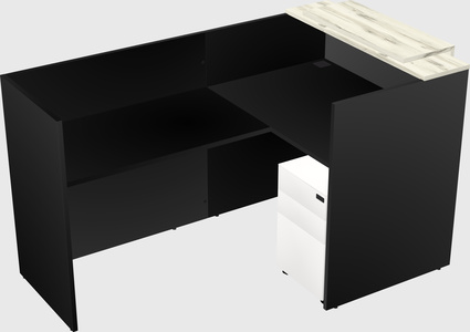 L-shaped modular reception