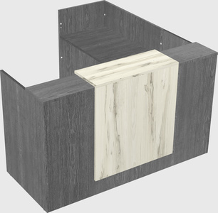 L-shaped modular reception