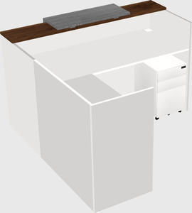 L-shaped modular reception