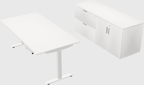 Single motor electric desk