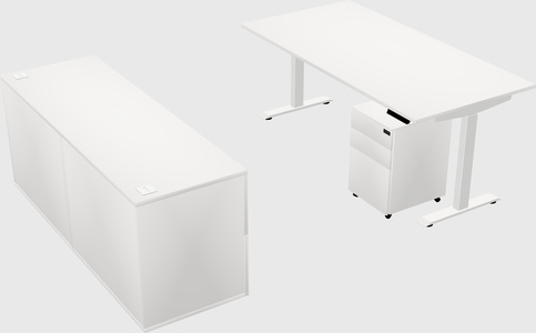 Single motor electric desk