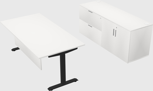 Single motor electric desk