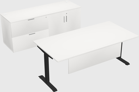 Single motor electric desk