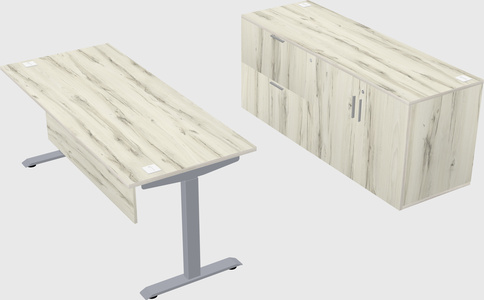 Single motor electric desk