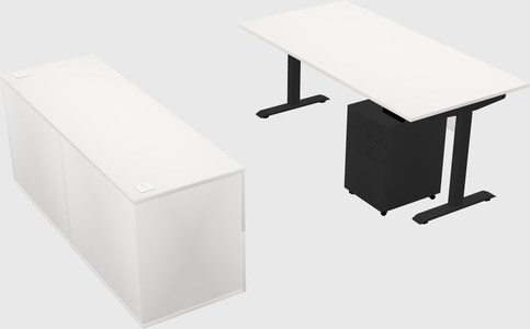 Single motor electric desk