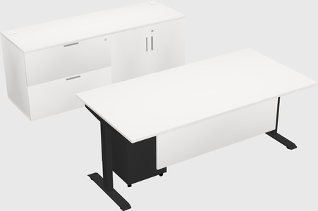 Single motor electric desk