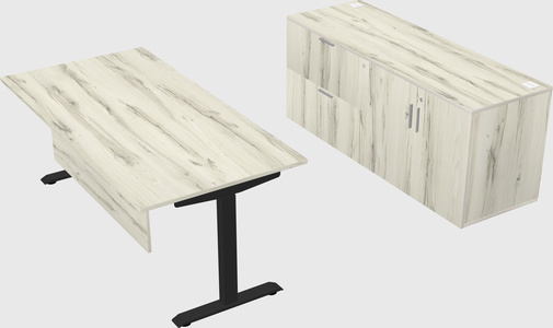 Single motor electric desk