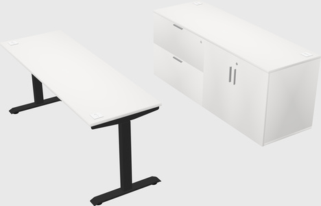 Single motor electric desk