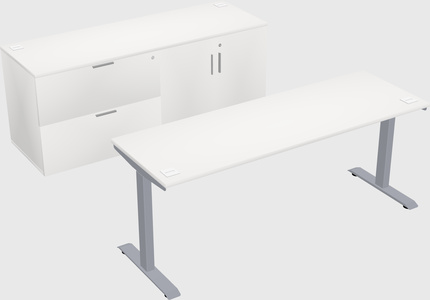 Single motor electric desk