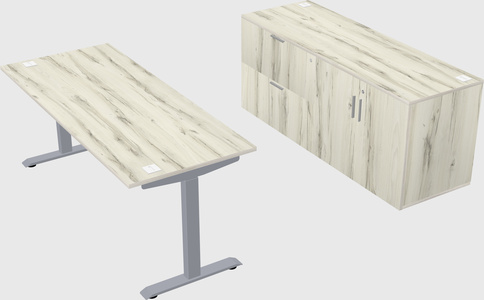 Single motor electric desk