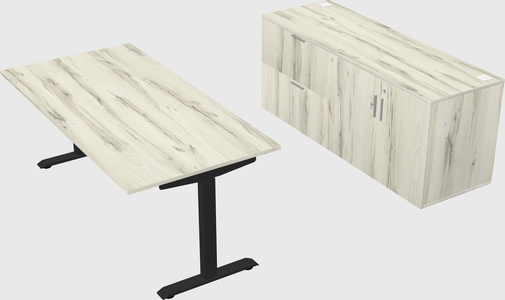 Single motor electric desk